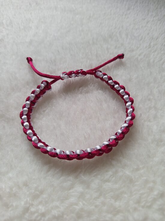 Dark pink with white bracelet 