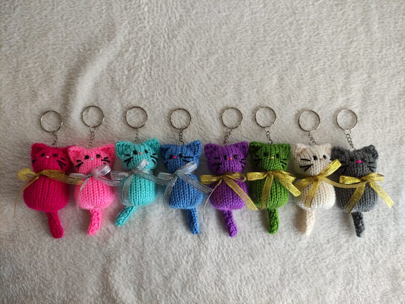 1 pc Cat - Keychain ring, colorfull